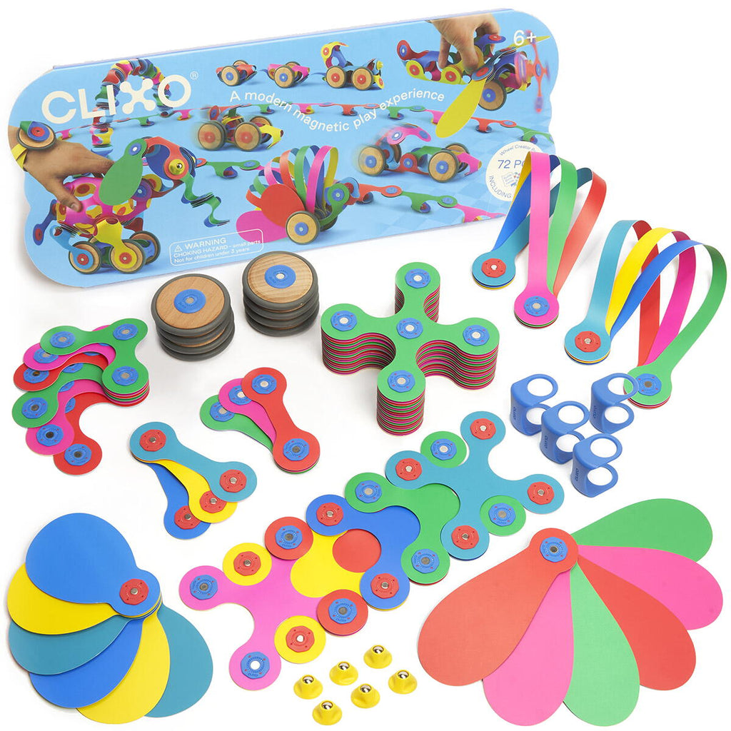 CLIXO® MAGNETIC BUILDING TOY - WHEEL MODELS (72 PIECES) - CLIXO (CL-WHCR-RB-1)
