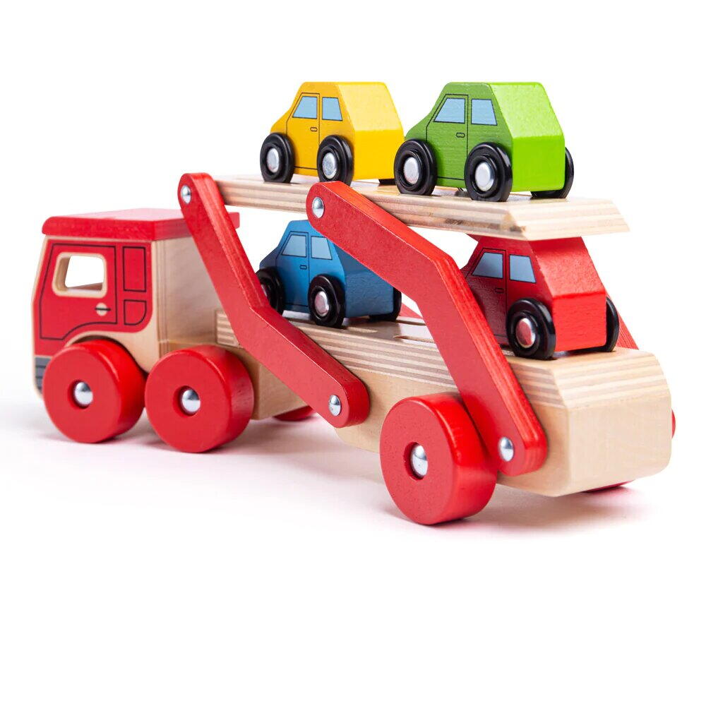 CAMION CU PLATFORMA PENTRU MASINUTE - BIGJIGS TOYS (BJ797)