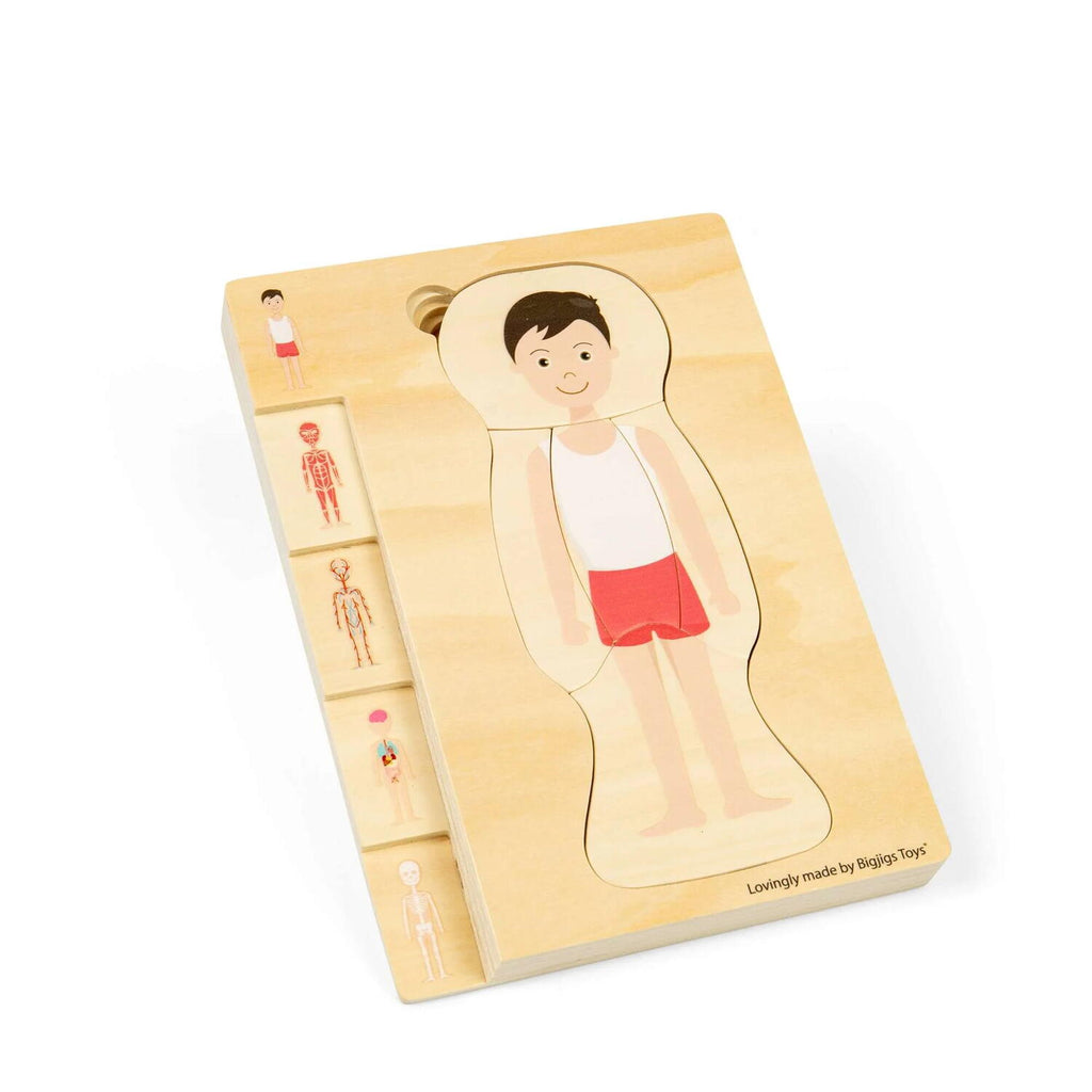 PUZZLE ANATOMIC DIN LEMN - BAIAT - BIGJIGS TOYS (37021)