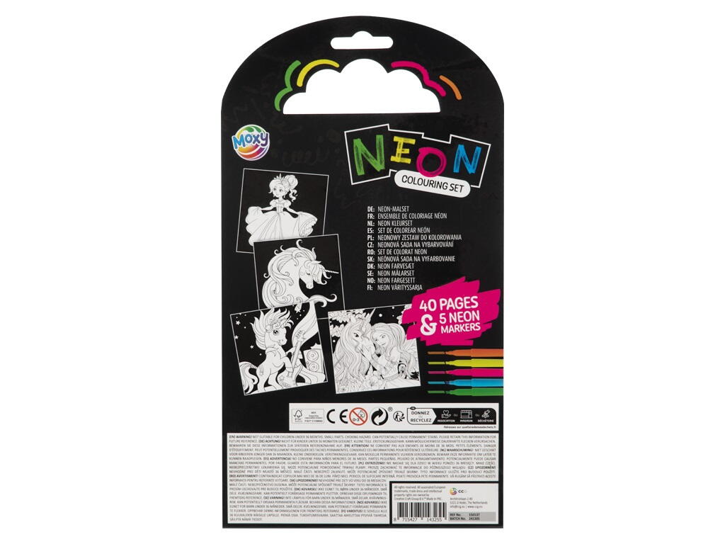 CARTE DE COLORAT CU CARIOCI NEON - PERIPETIILE UNICORNULUI - MOXY (150137)