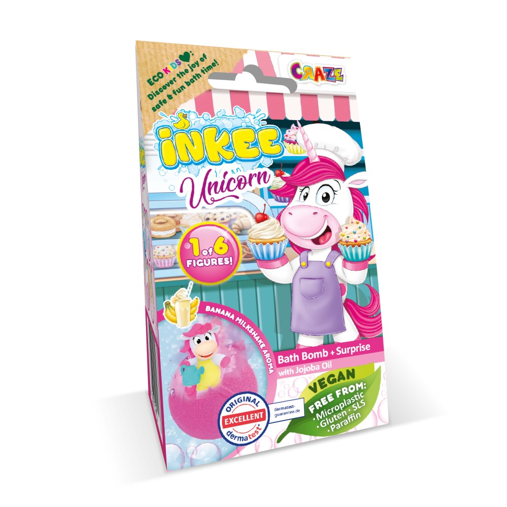 BILA DE BAIE INKEE CU SURPRIZA UNICORN CU DIFERITE MESERII - CRAZE (CRZ50781)