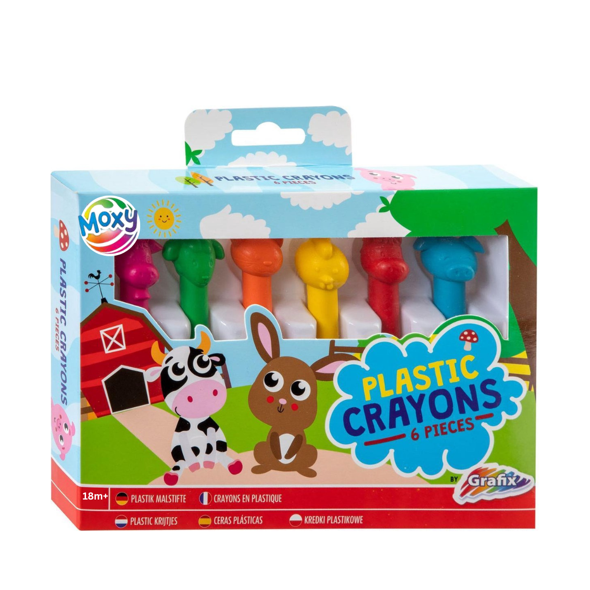 SET OF 6 PLASTIC PENCILS - FARM - MOXY (150024)