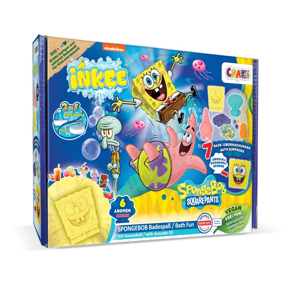 SET CADOU DE BAIE INKEE CU 7 SURPRIZE SPONGEBOB - CRAZE (CRZ52471)