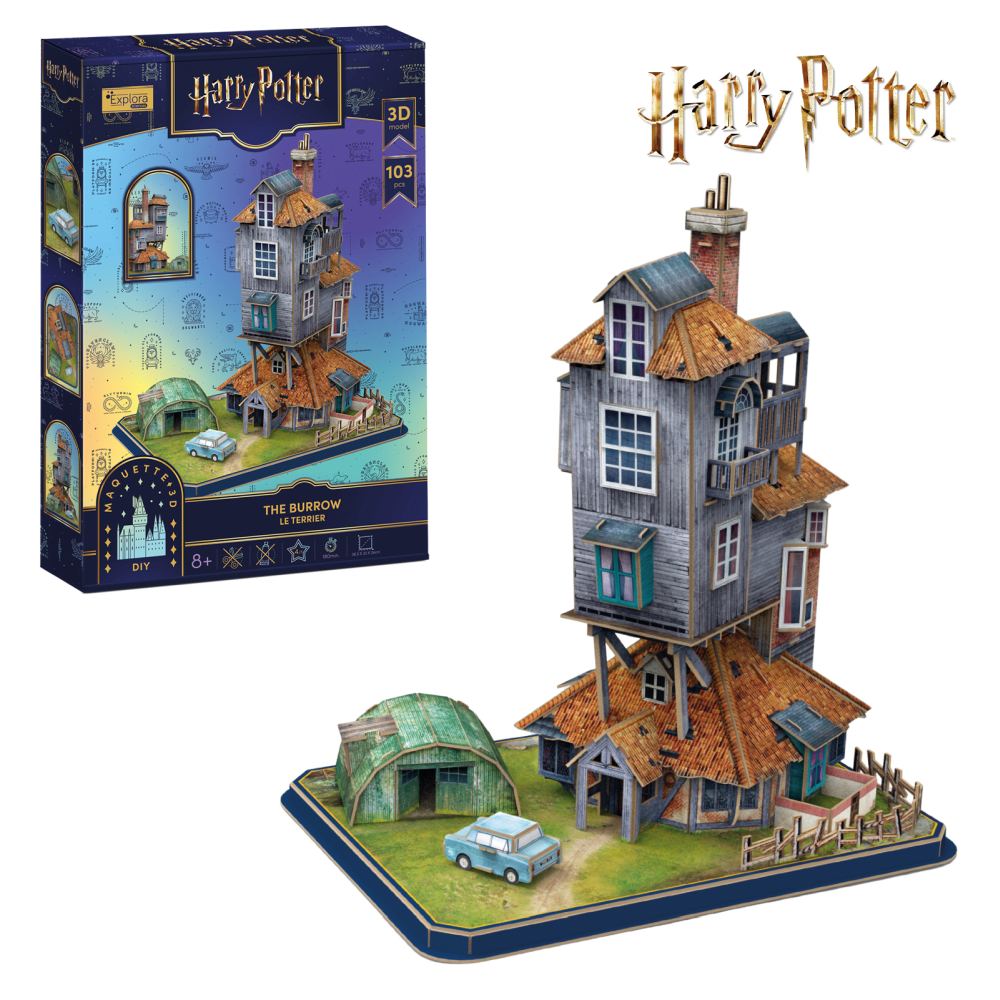 PUZZLE 3D HARRY POTTER THE BURROW LOCUINTA FAMILIEI WEASLEY 103 PIESE - CUBIC FUN (CU540309)