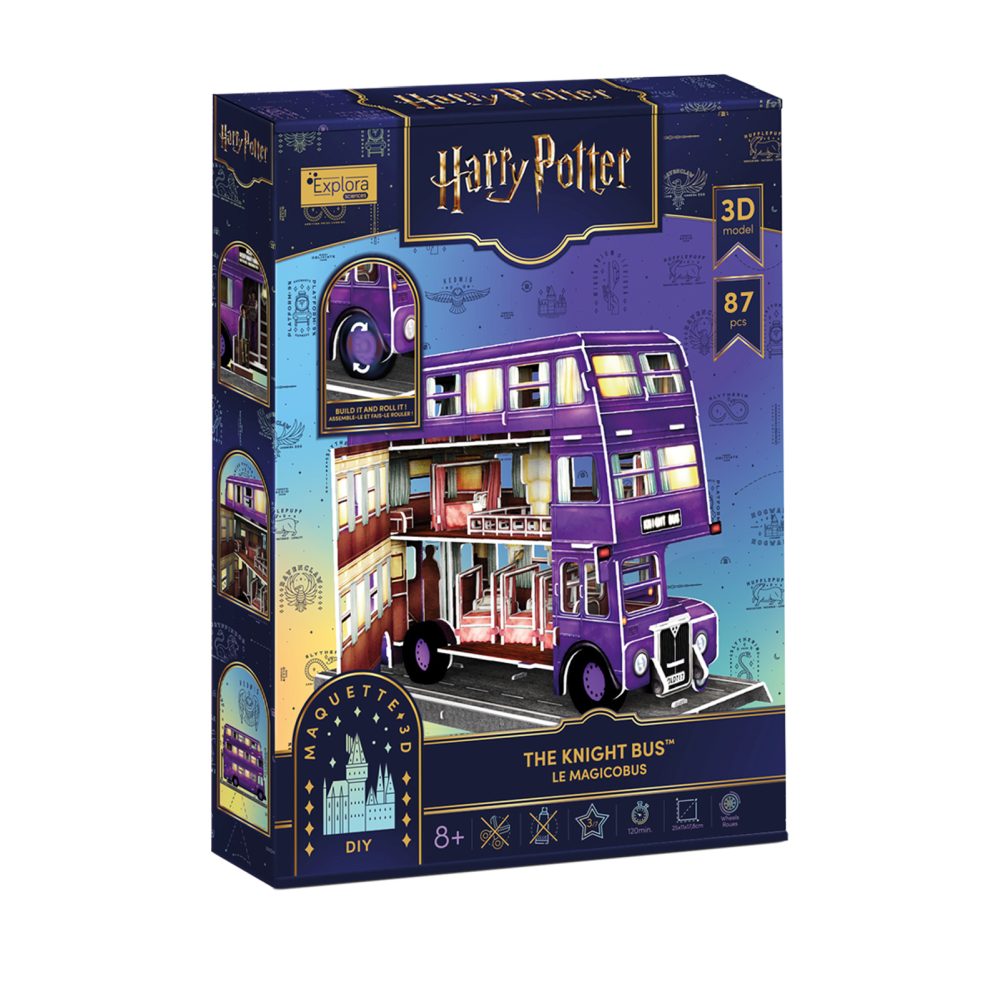 PUZZLE 3D HARRY POTTER KNIGHT BUS AUTOBUZUL MAGIC 87 PIESE - CUBIC FUN (CU540310)