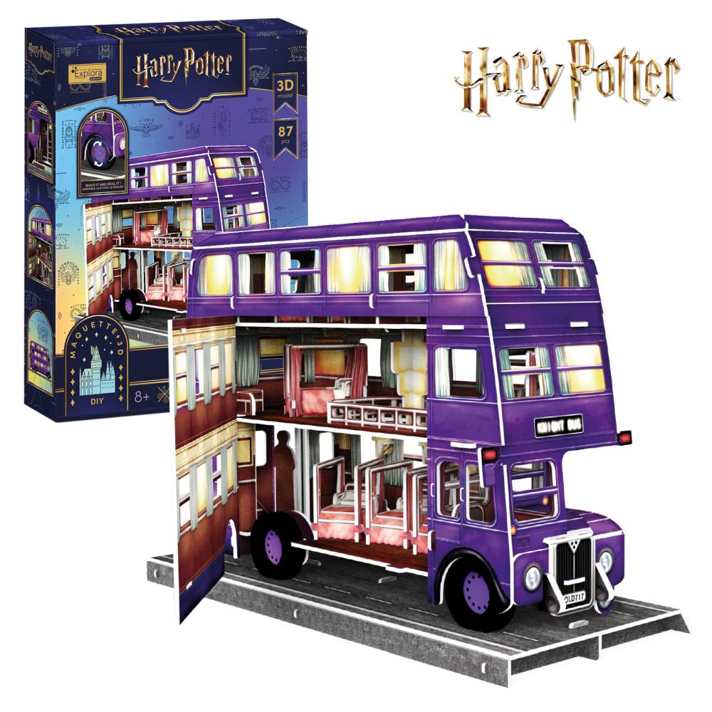PUZZLE 3D HARRY POTTER KNIGHT BUS AUTOBUZUL MAGIC 87 PIESE - CUBIC FUN (CU540310)