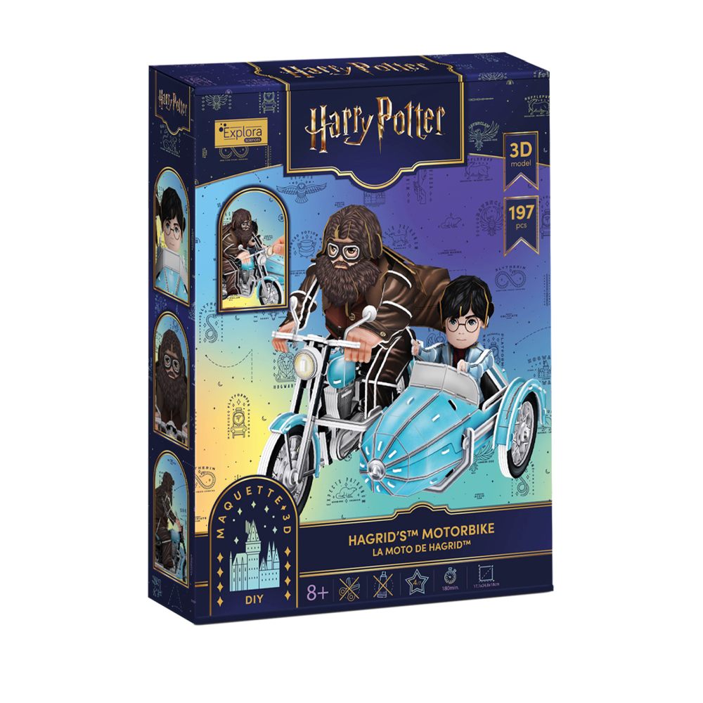 PUZZLE 3D HARRY POTTER MOTOCICLETA LUI HAGRID 197 PIESE - CUBIC FUN (CU540313)