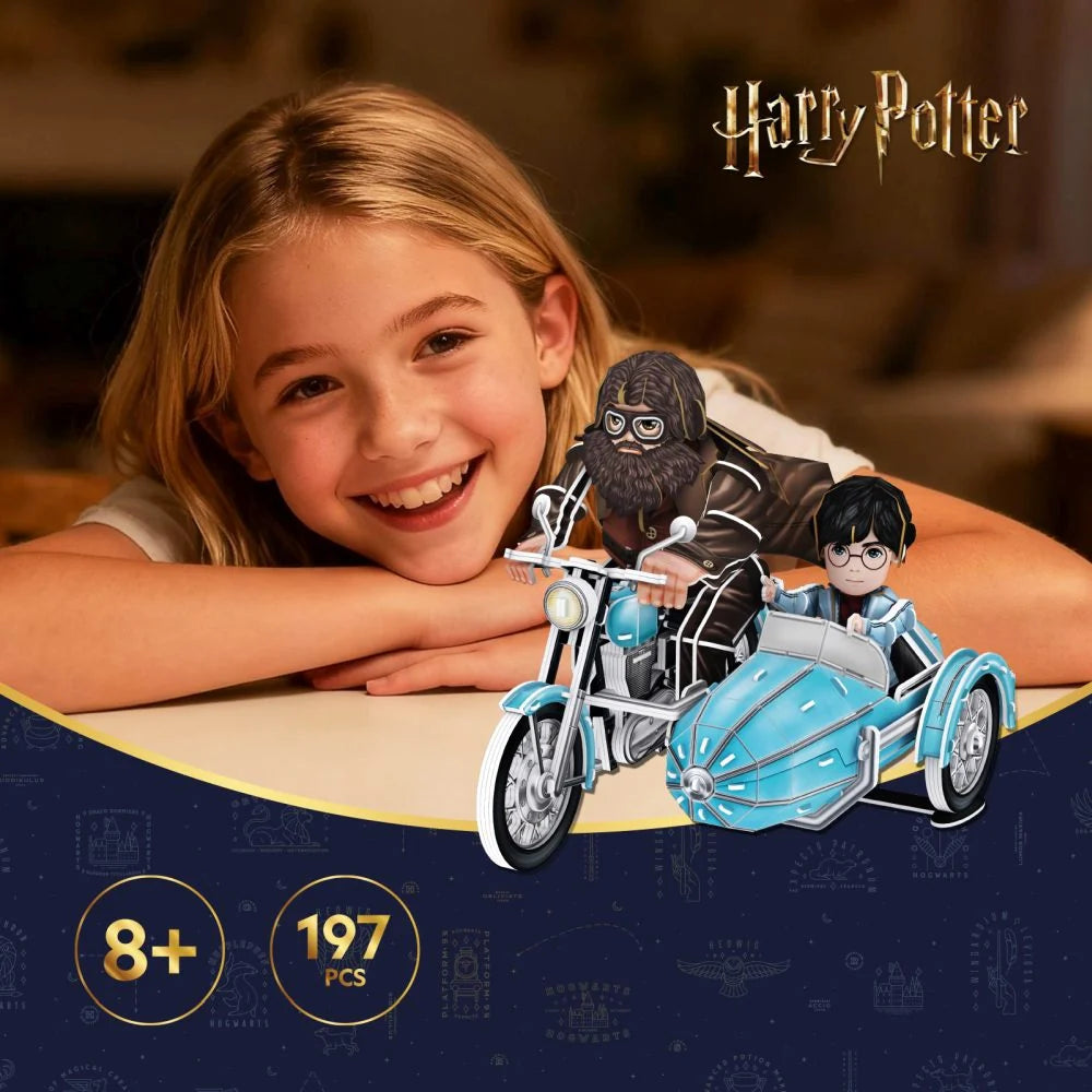 PUZZLE 3D HARRY POTTER MOTOCICLETA LUI HAGRID 197 PIESE - CUBIC FUN (CU540313)
