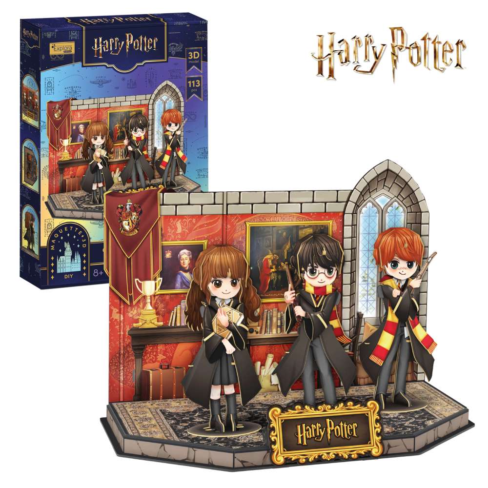 PUZZLE 3D HARRY POTTER SALA COMUNA GRYFFINDOR 113 PIESE - CUBIC FUN (CU540315)
