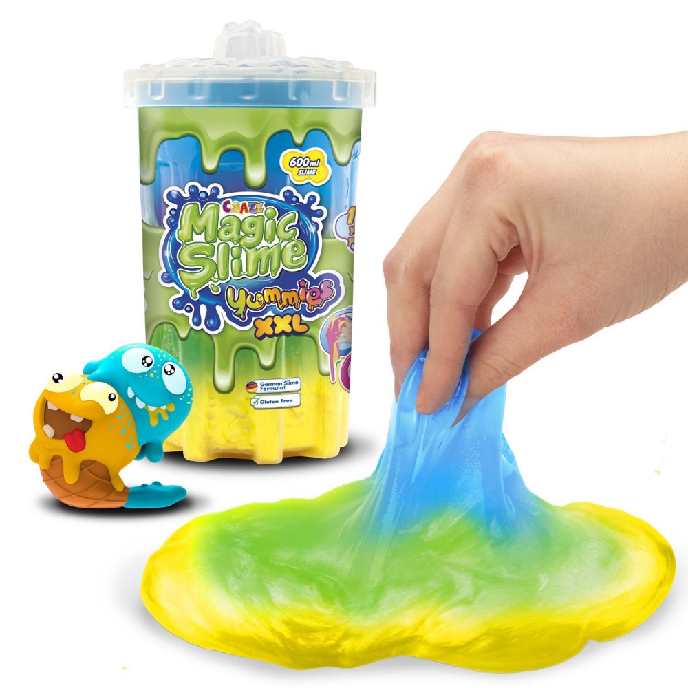MAGIC SLIME XXL 600 ML MIX DE TREI CULORI CU FIGURINA CARE ABSOARBE SLIME-UL MODELE ASORTATE - CRAZE (CRZ54031)