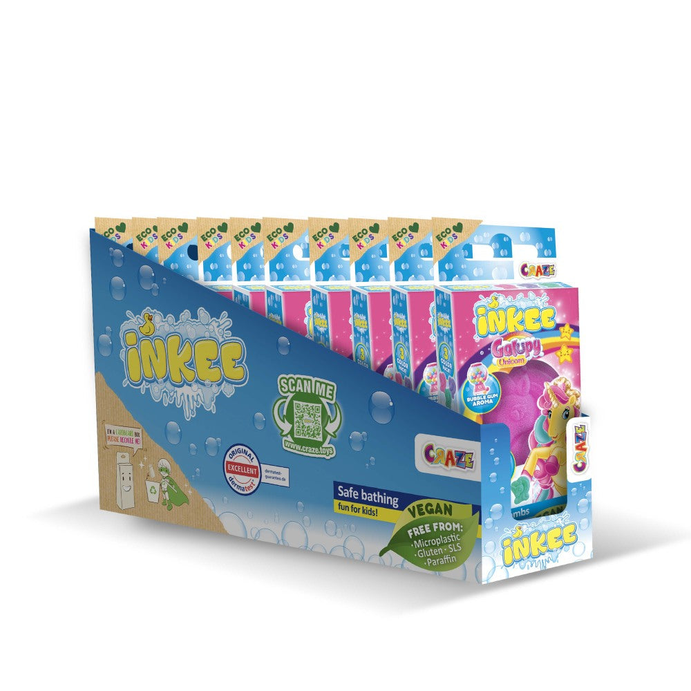 BOMBE DE BAIE INKEE 3 BUC ASORTATE IN FORMA DE UNICORN - CRAZE (CRZ55113)