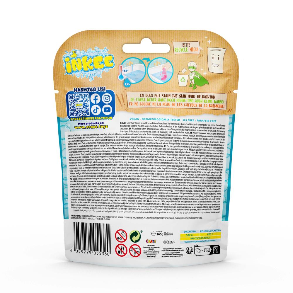 BOMBE DE BAIE INKEE 3 BUC ASORTATE IN FORMA DE FLAMINGO - CRAZE (CRZ55380)