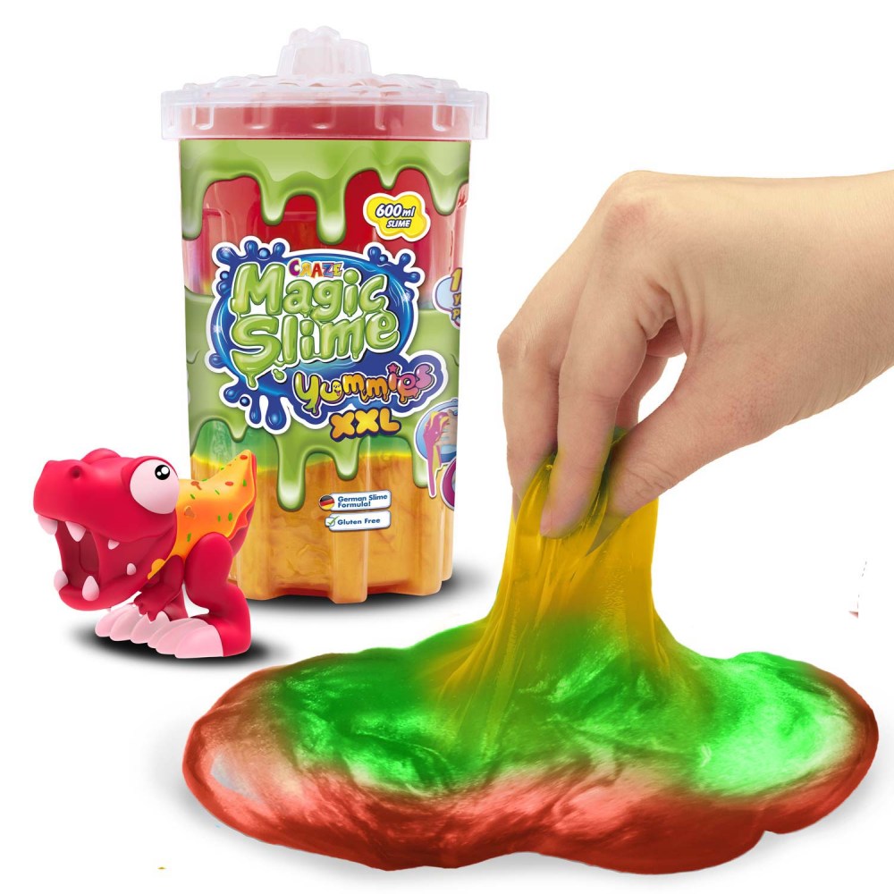 MAGIC SLIME XXL 600 ML MIX DE TREI CULORI CU FIGURINA CARE ABSOARBE SLIME-UL MODELE ASORTATE - CRAZE (CRZ54031)