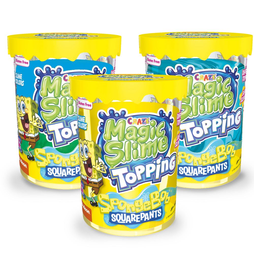 SLIME MAGIC SPONGEBOB 70 ML CU SCLIPICI SI TOPPING MODELE ASORTATE - CRAZE (CRZ54185)