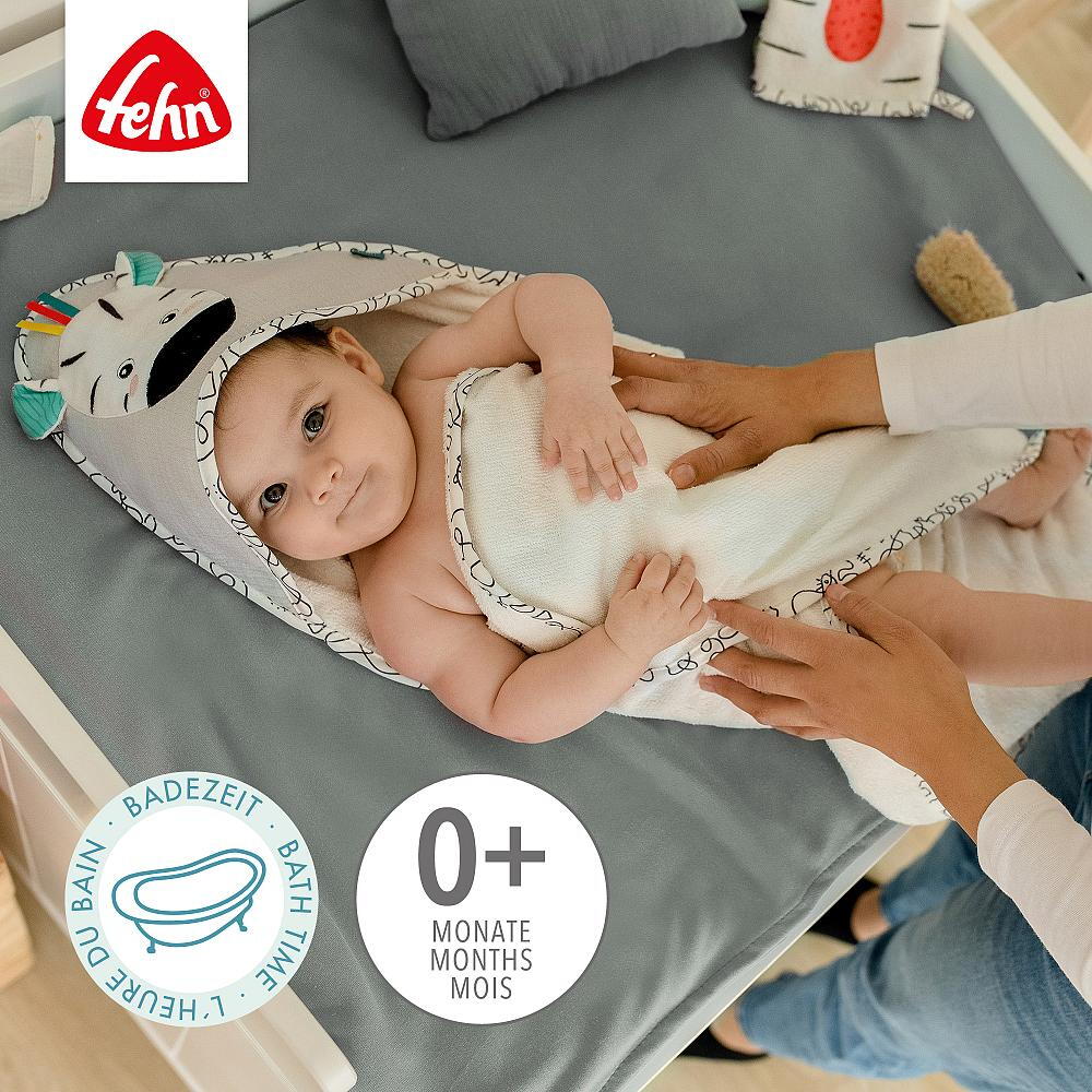DOBABYDOO HOODED TOWEL - ZEBRA - FEHN (049220)
