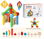 SET DE CONSTRUCTIE MAGNETIC - STICK (48 PIESE) - MAGPLAYER (65363) - Libelula Vesela - Jucarii