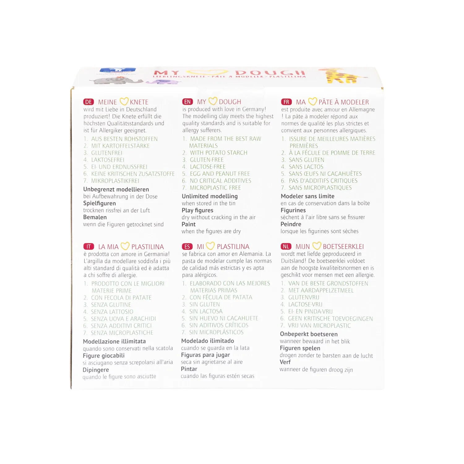 PLASTILINA MY HEART BASIC - 4 X 150 GR. - FEUCHTMANN (6281530)
