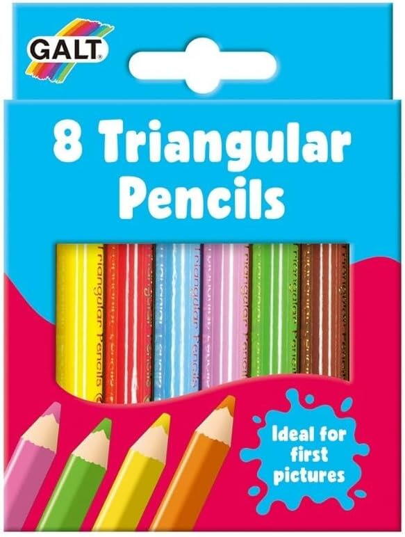 SET OF 8 TRIANGULAR COLORED PENCILS - GALT (A3306G)