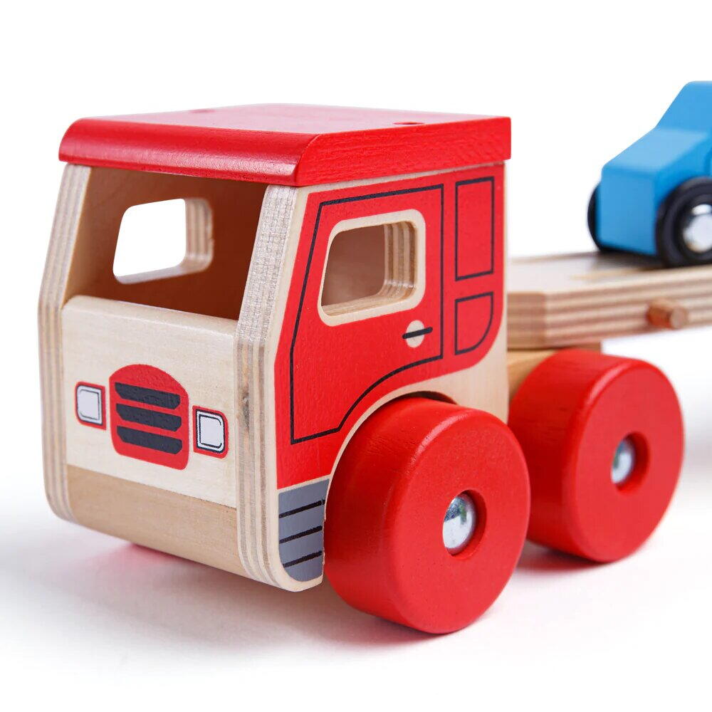 CAMION CU PLATFORMA PENTRU MASINUTE - BIGJIGS TOYS (BJ797)