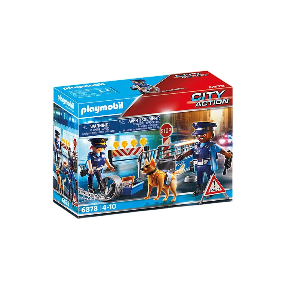 Jucarie de rol Playmobil Blocajul rutier al politiei