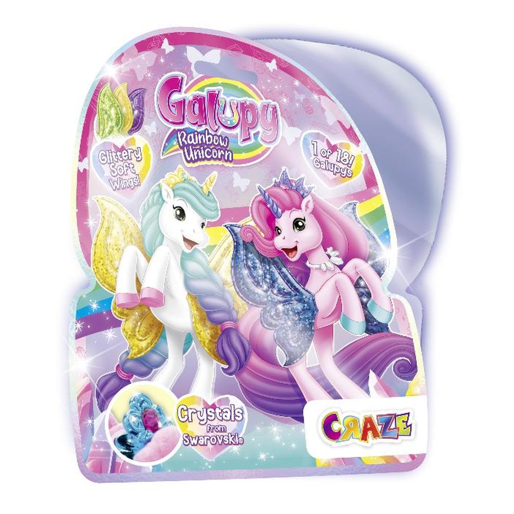 GALUPY FIGURINA UNICORN CURCUBEU CU ARIPI SCLIPITOARE SI COROANA DECORATA CU UN CRISTAL SWAROVSKI - CRAZE (CRZ69578)