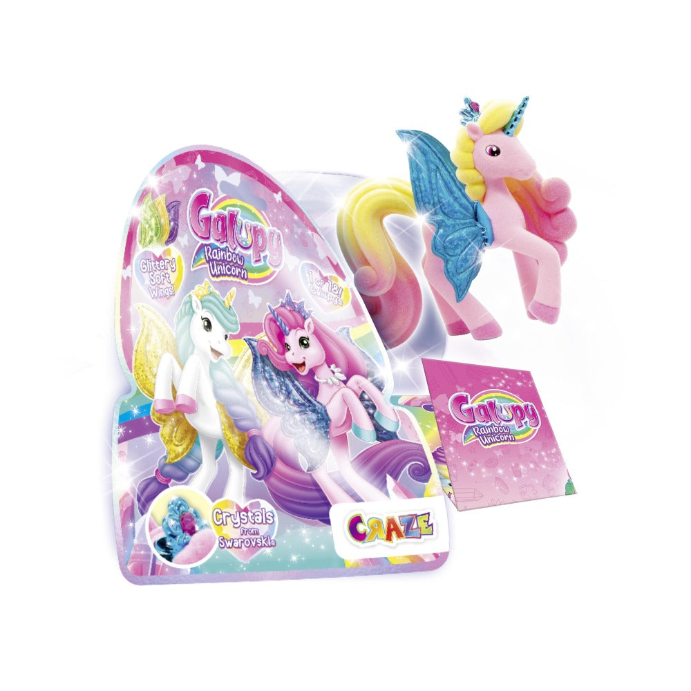 GALUPY FIGURINA UNICORN CURCUBEU CU ARIPI SCLIPITOARE SI COROANA DECORATA CU UN CRISTAL SWAROVSKI - CRAZE (CRZ69578)