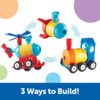 HAI SA CONSTRUIM - 1-2-3 RACHETA -TREN - ELICOPTER - LEARNING RESOURCES (LER2859)