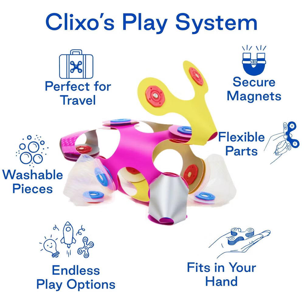 CLIXO® JOC MAGNETIC DE CONSTRUIT - TINY & MIGHTY SPARKLE (9 PIESE) - CLIXO (CL-MITY-SK-5)