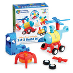 HAI SA CONSTRUIM - 1-2-3 RACHETA -TREN - ELICOPTER - LEARNING RESOURCES (LER2859)