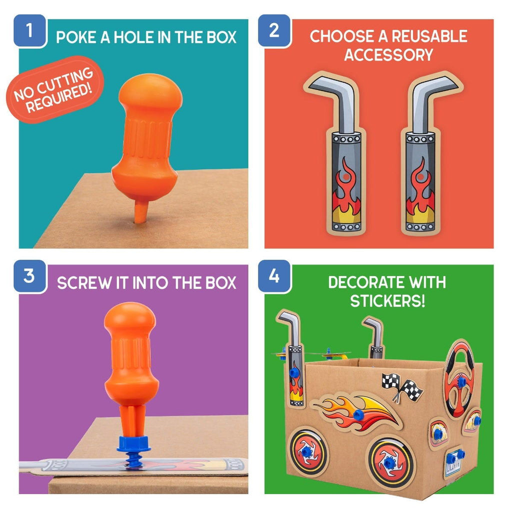 SET DE CREATIE BOXINEERS™ - VEHICULE DIN CARTON - EDUCATIONAL INSIGHTS (EI-1513)