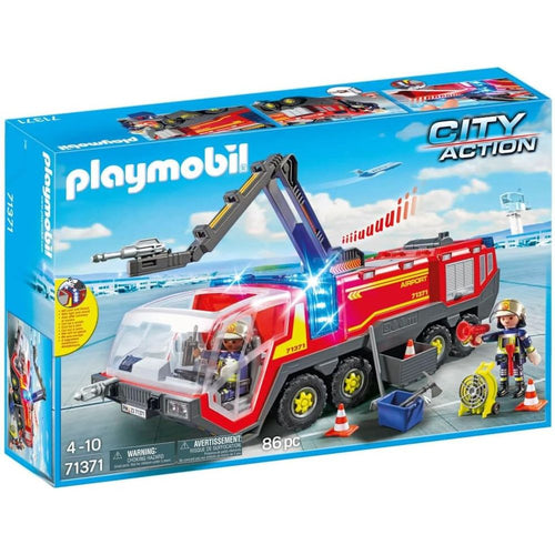 AUTOSPECIALA DE POMPIERI PENTRU AEROPORT CU LUMINI SI SUNETE - PLAYMOBIL ACTION HEROES - AIRPORT (PM71371)