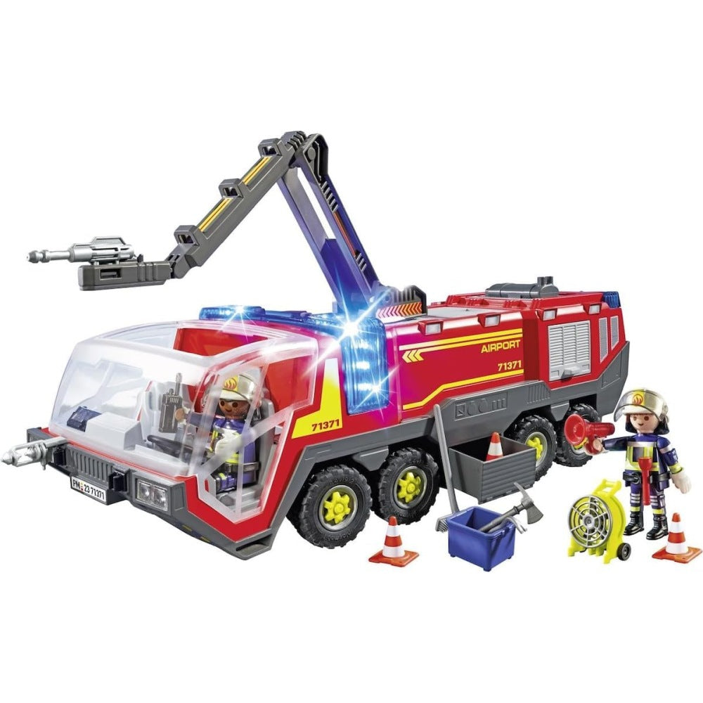 AUTOSPECIALA DE POMPIERI PENTRU AEROPORT CU LUMINI SI SUNETE - PLAYMOBIL ACTION HEROES - AIRPORT (PM71371)