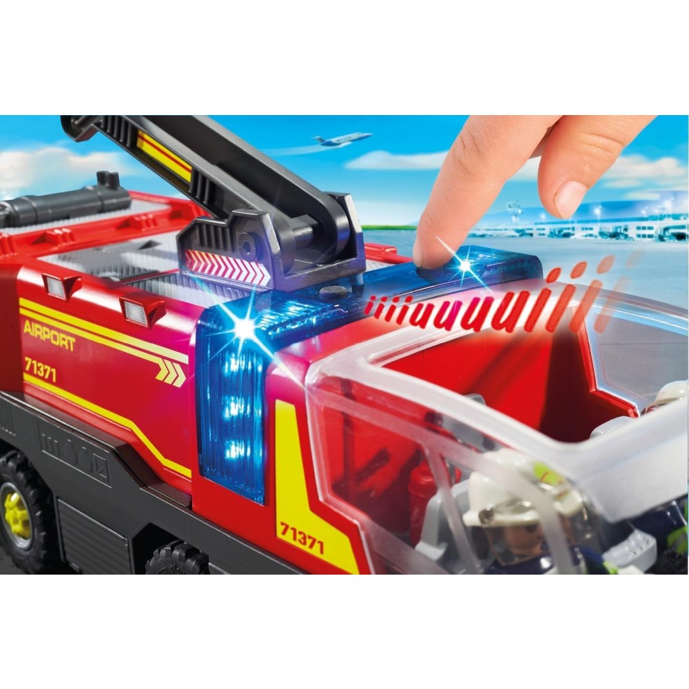 AUTOSPECIALA DE POMPIERI PENTRU AEROPORT CU LUMINI SI SUNETE - PLAYMOBIL ACTION HEROES - AIRPORT (PM71371)