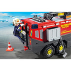 AUTOSPECIALA DE POMPIERI PENTRU AEROPORT CU LUMINI SI SUNETE - PLAYMOBIL ACTION HEROES - AIRPORT (PM71371)
