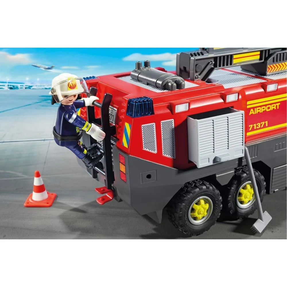 AUTOSPECIALA DE POMPIERI PENTRU AEROPORT CU LUMINI SI SUNETE - PLAYMOBIL ACTION HEROES - AIRPORT (PM71371)