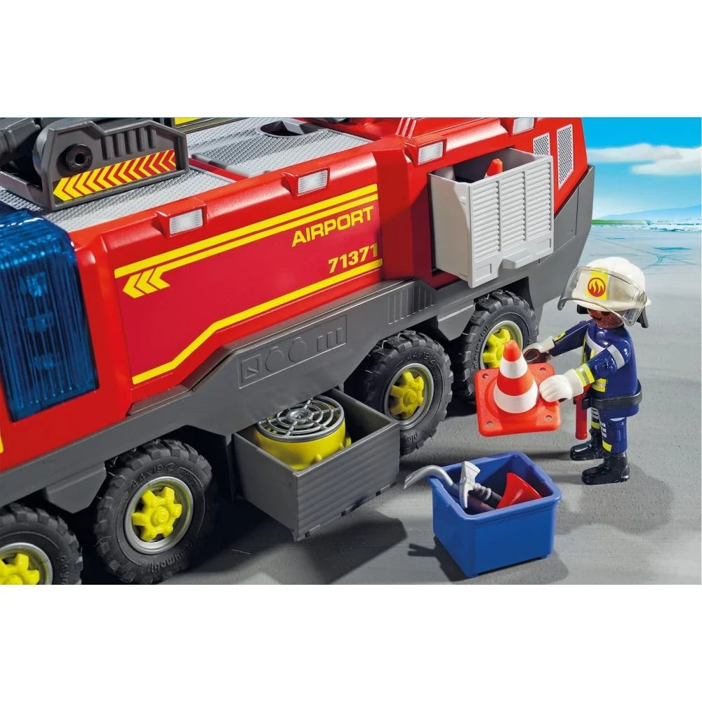 AUTOSPECIALA DE POMPIERI PENTRU AEROPORT CU LUMINI SI SUNETE - PLAYMOBIL ACTION HEROES - AIRPORT (PM71371)