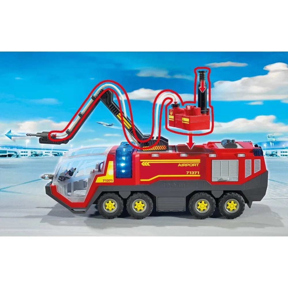 AUTOSPECIALA DE POMPIERI PENTRU AEROPORT CU LUMINI SI SUNETE - PLAYMOBIL ACTION HEROES - AIRPORT (PM71371)