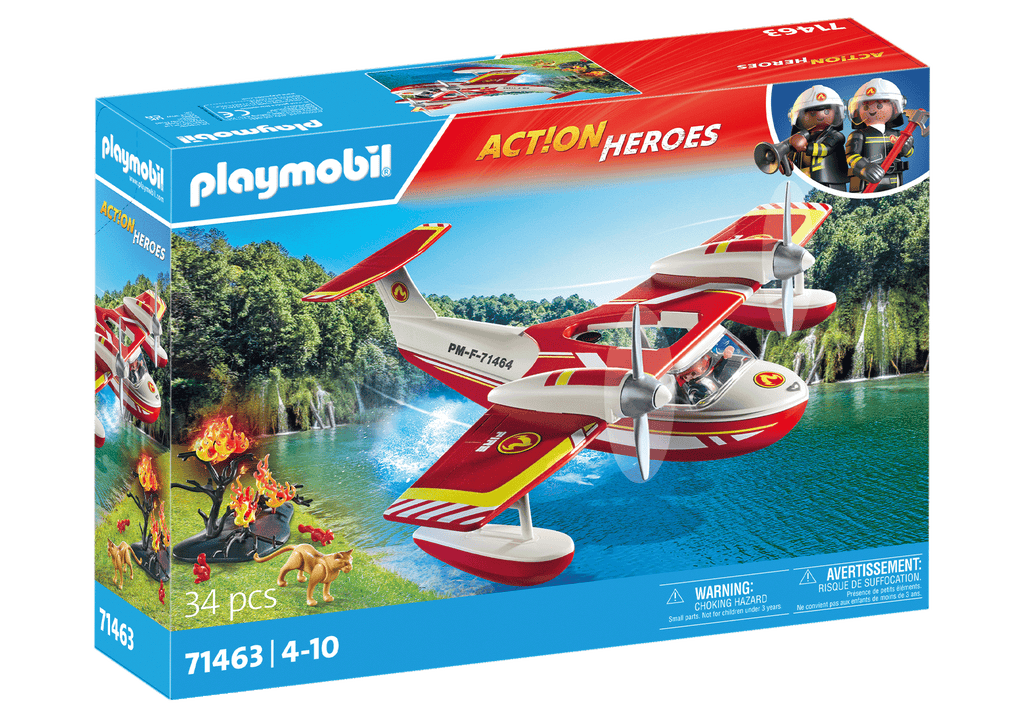 AVION ANTINCENDIU CU FUNCTIE DE STINGERE - PLAYMOBIL FIREBRIGADE (PM71463)