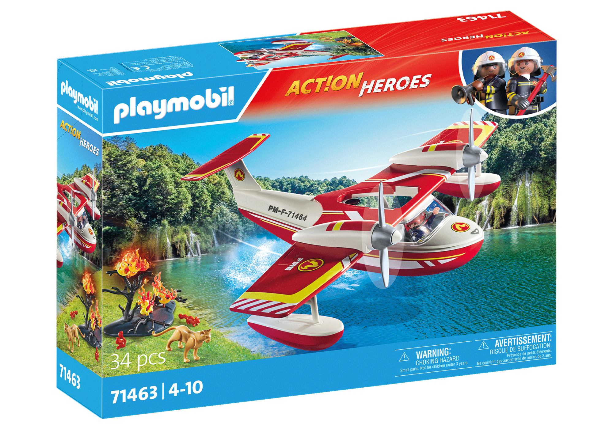 AVION ANTINCENDIU CU FUNCTIE DE STINGERE - PLAYMOBIL FIREBRIGADE (PM71463)