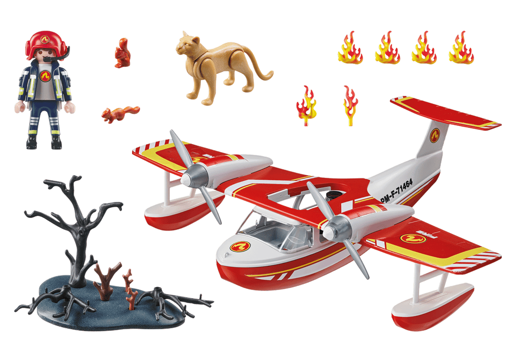 AVION ANTINCENDIU CU FUNCTIE DE STINGERE - PLAYMOBIL FIREBRIGADE (PM71463)