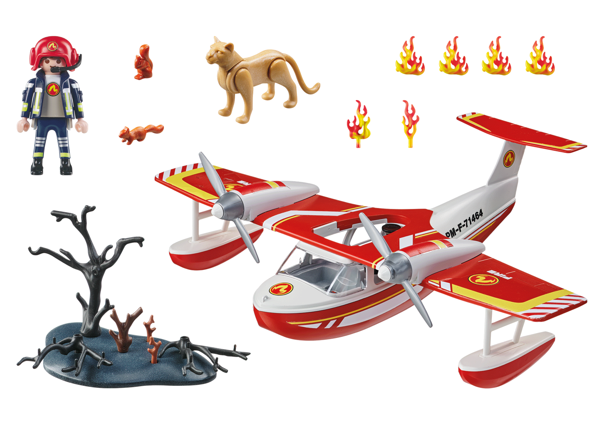 AVION ANTINCENDIU CU FUNCTIE DE STINGERE - PLAYMOBIL FIREBRIGADE (PM71463)