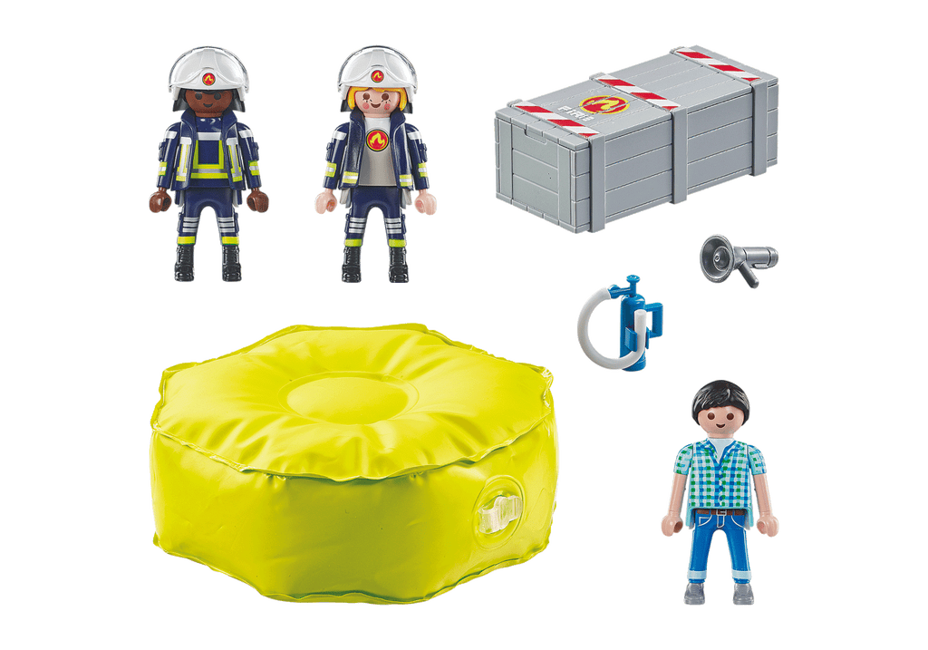 FIREMAN WITH AIR MATTRESS - PLAYMOBIL FIRE BRIGADE (PM71465)