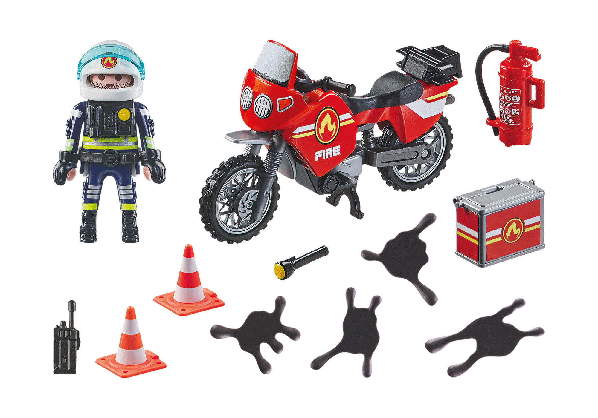 MOTOCICLETA DE POMPIERI LA LOCUL ACCIDENTULUI - PLAYMOBIL FIREBRIGADE (PM71466)