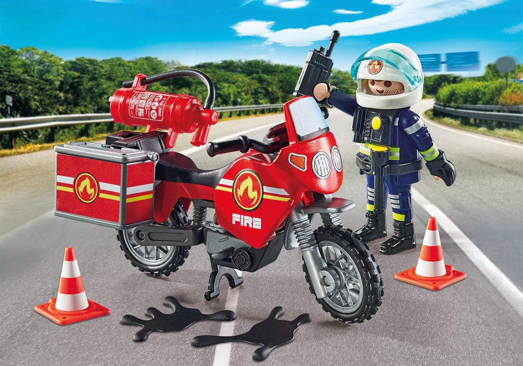 FIRE BRIDGE AT THE SCENE OF THE ACCIDENT - PLAYMOBIL FIRE BRIGADE (PM71466)