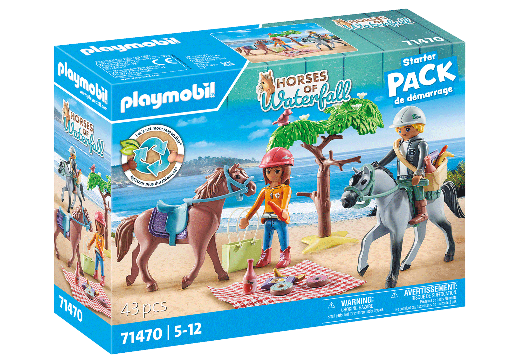 DRUMETIE LA PLAJA CU CAII AMELIA SI BEN - PLAYMOBIL HORSES OF WATERFALL (PM71470)