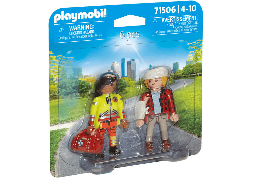SET 2 FIGURINE PARAMEDIC CU PACIENT - PLAYMOBIL HOSPITAL (PM71506)