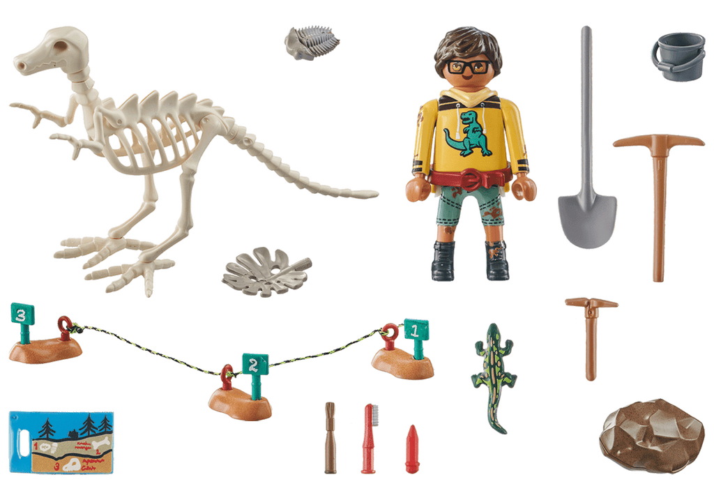 ARCHAEOLOGICAL EXCAVATION WITH DINOSAUR SKELETON - PLAYMOBIL DINOS (PM71527)