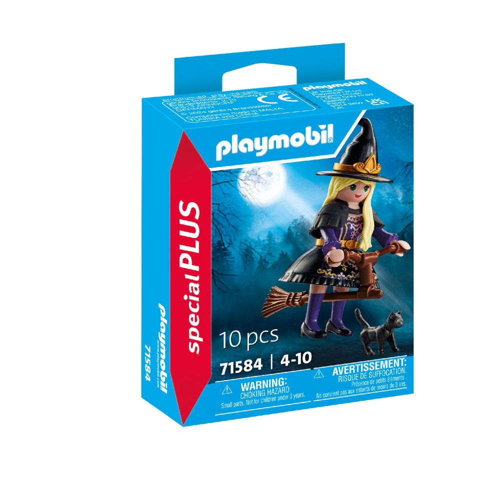 PLAYMOBIL - WITCH FIGURINE WITH CAT - PLAYMOBIL FIGURES (PM71584)