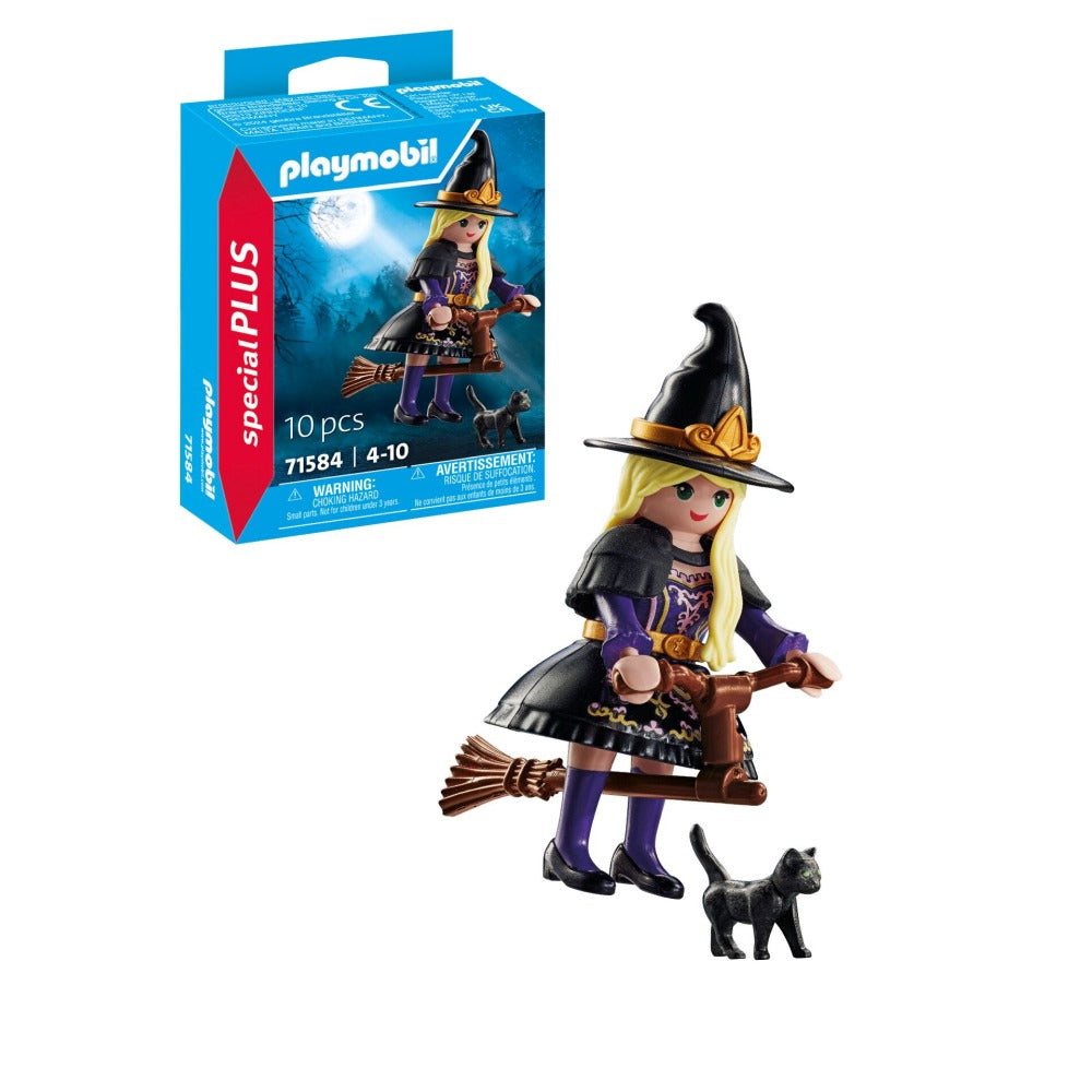 PLAYMOBIL - WITCH FIGURINE WITH CAT - PLAYMOBIL FIGURES (PM71584)
