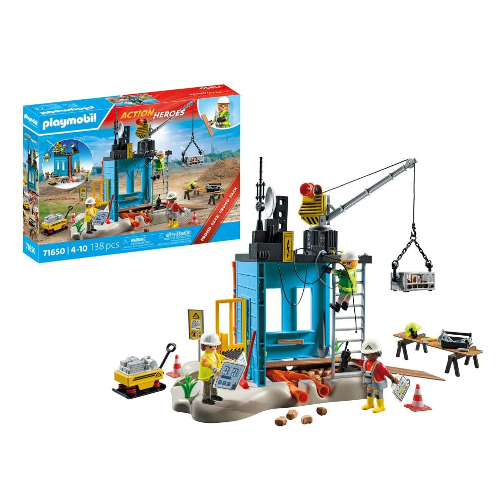 PLAYMOBIL - PROMO PACK CONSTRUCTION SITE - PLAYMOBIL ACTION HEROS (PM71650)